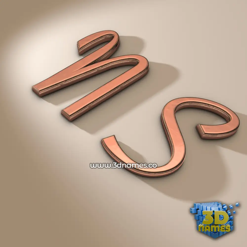 n s in Rose Gold style - 3D name wallpaper