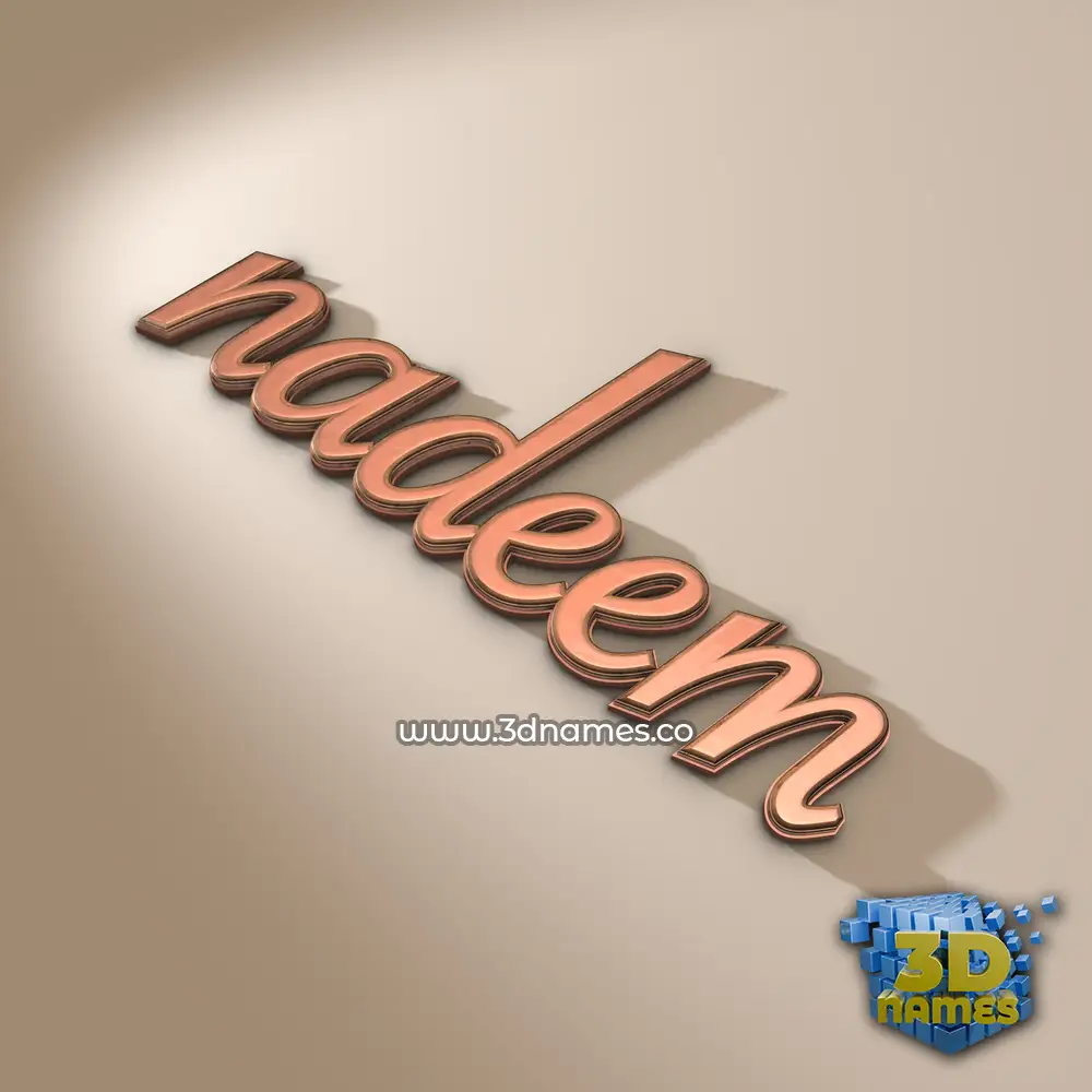 nadeem in Rose Gold style - 3D name wallpaper