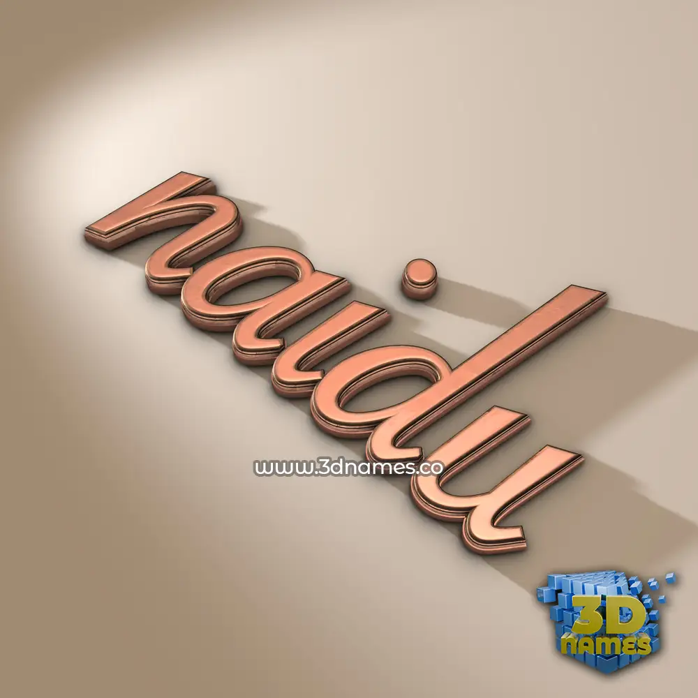 naidu in Rose Gold style - 3D name wallpaper
