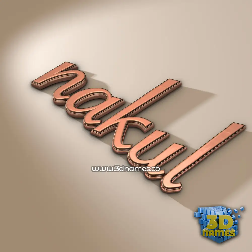 nakul in Rose Gold style - 3D name wallpaper