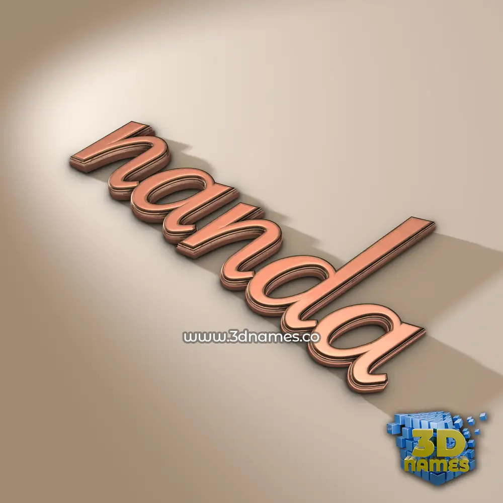 nanda in Rose Gold style - 3D name wallpaper