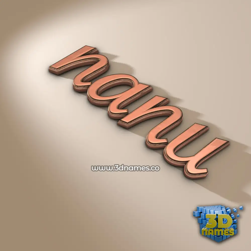 nanu in Rose Gold style - 3D name wallpaper