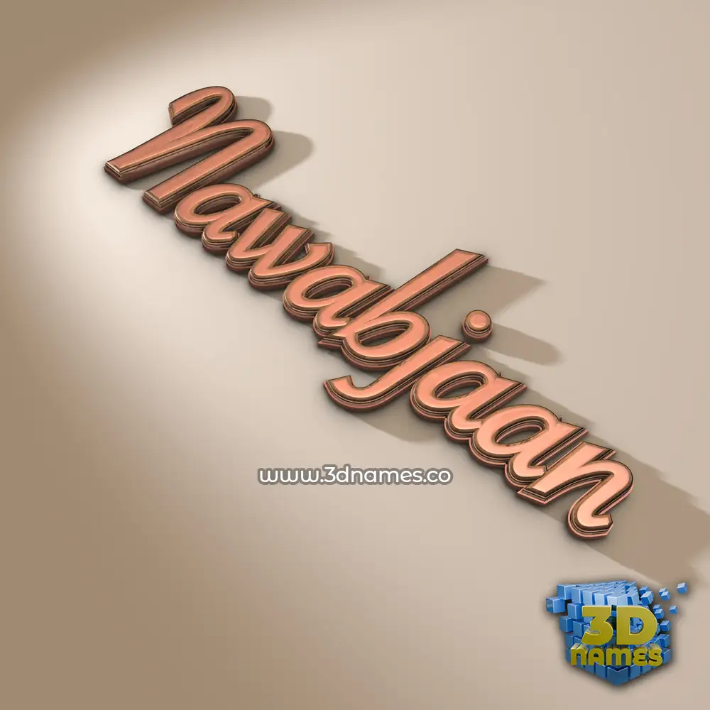 nawabjaan in Rose Gold style - 3D name wallpaper
