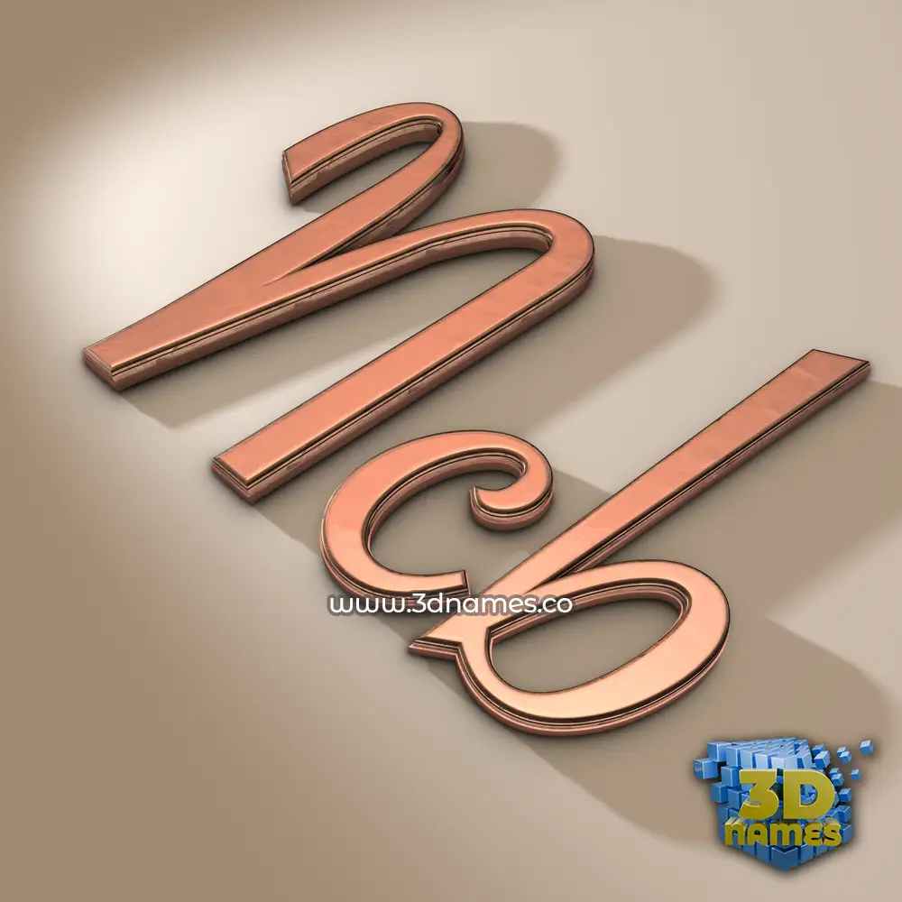 ncb in Rose Gold style - 3D name wallpaper