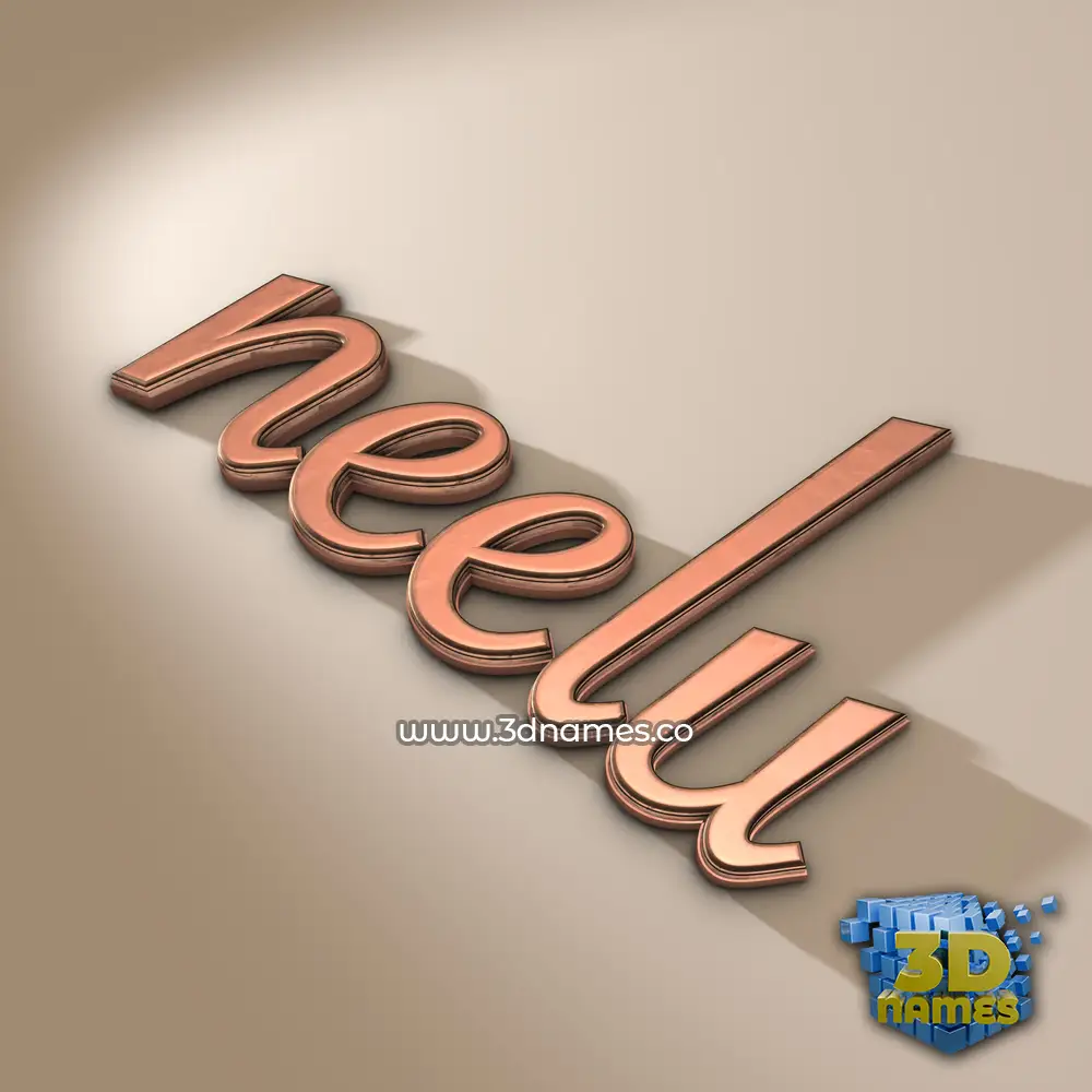 neelu in Rose Gold style - 3D name wallpaper