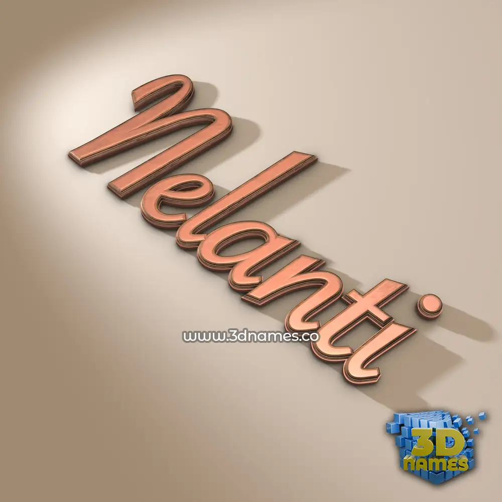 nelanti in Rose Gold style - 3D name wallpaper