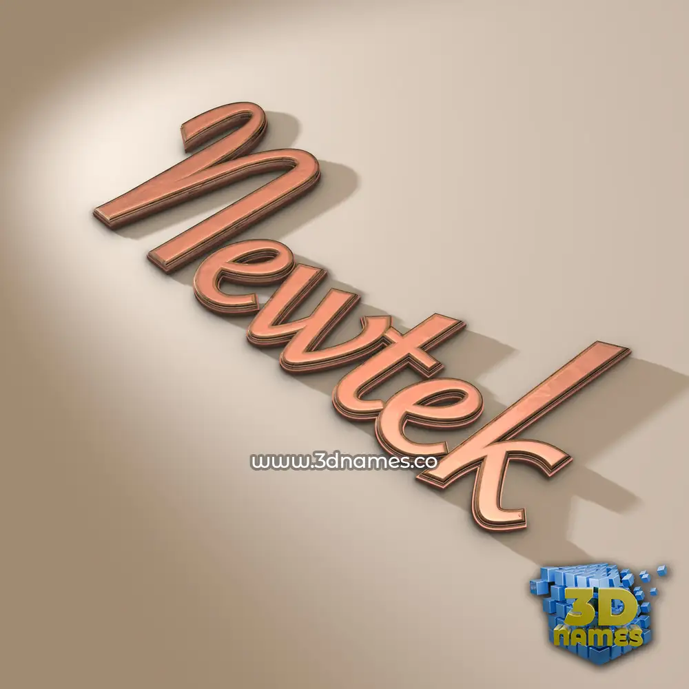 newtek in Rose Gold style - 3D name wallpaper
