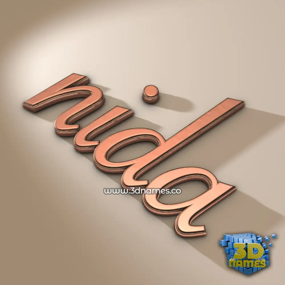 nida in Rose Gold style - 3D name wallpaper