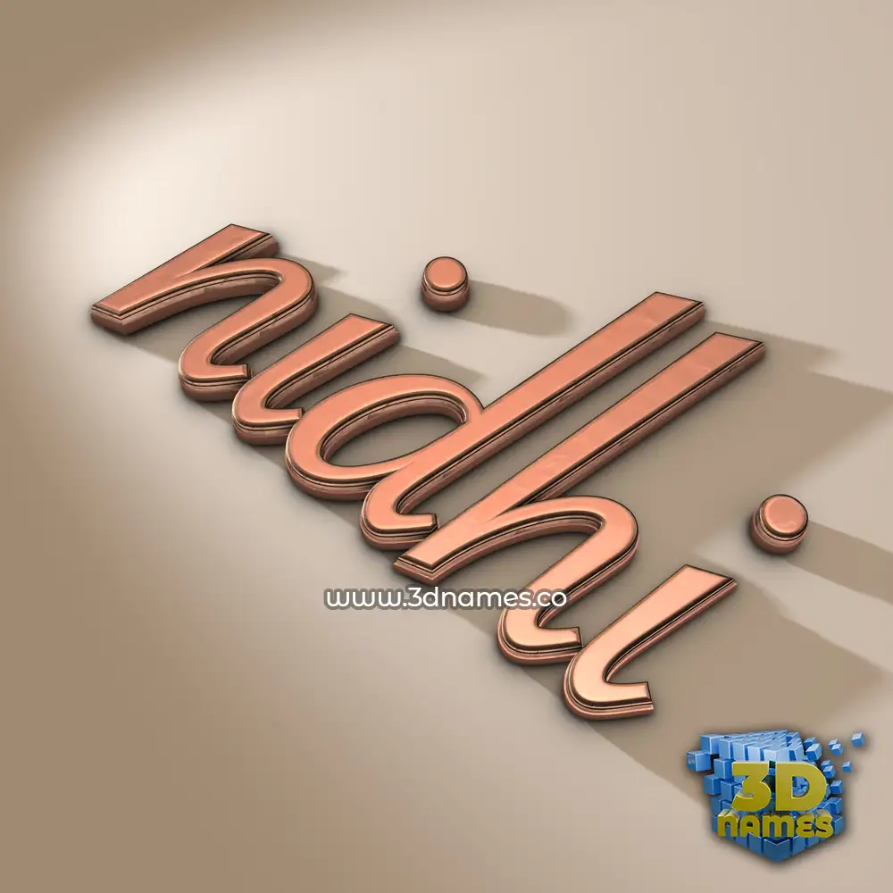 nidhi in Rose Gold style - 3D name wallpaper