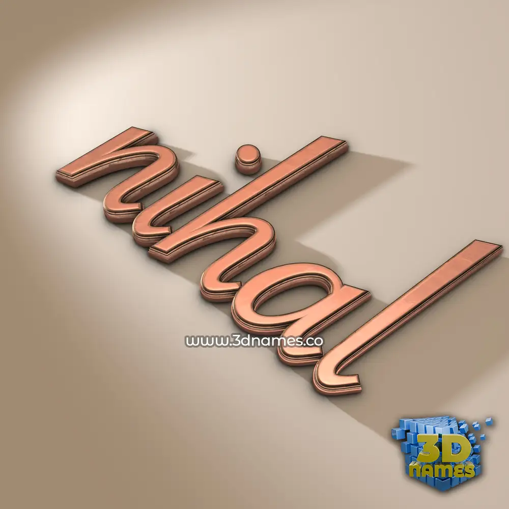 nihal in Rose Gold style - 3D name wallpaper