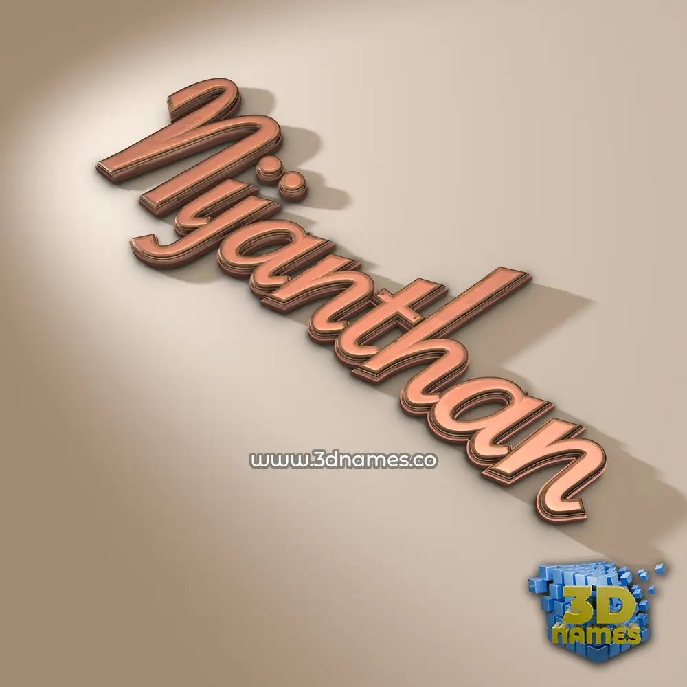 nijanthan in Rose Gold style - 3D name wallpaper