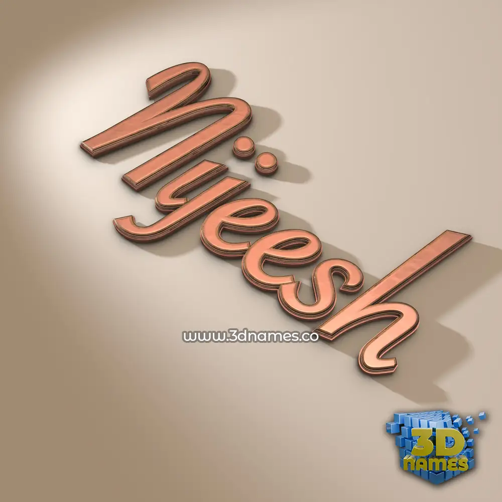 nijeesh in Rose Gold style - 3D name wallpaper