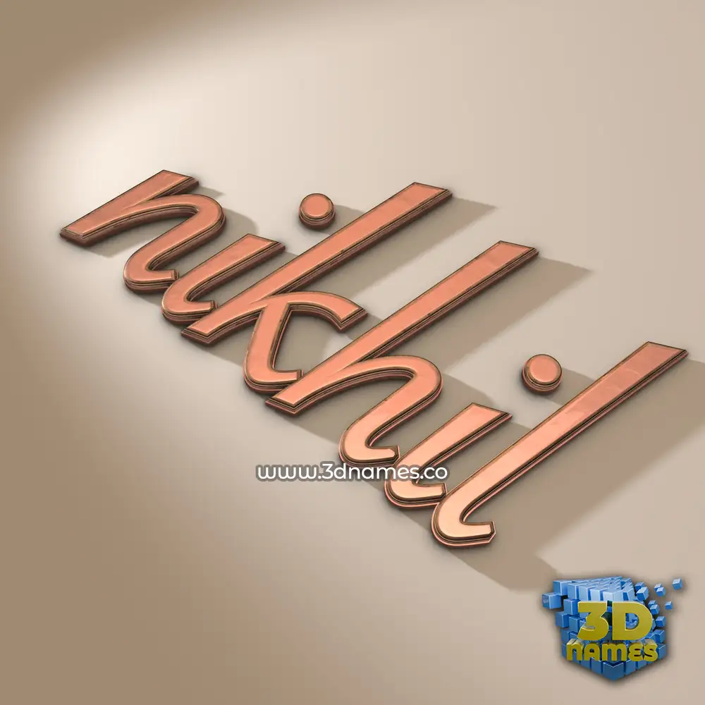 nikhil in Rose Gold style - 3D name wallpaper