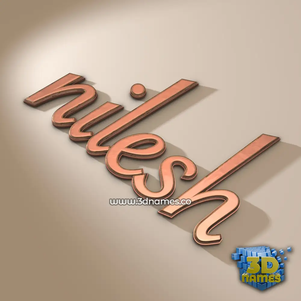nilesh in Rose Gold style - 3D name wallpaper
