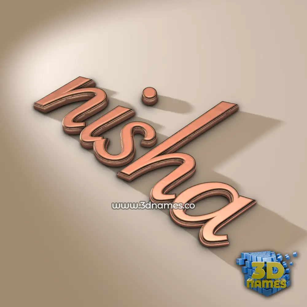 nisha in Rose Gold style - 3D name wallpaper