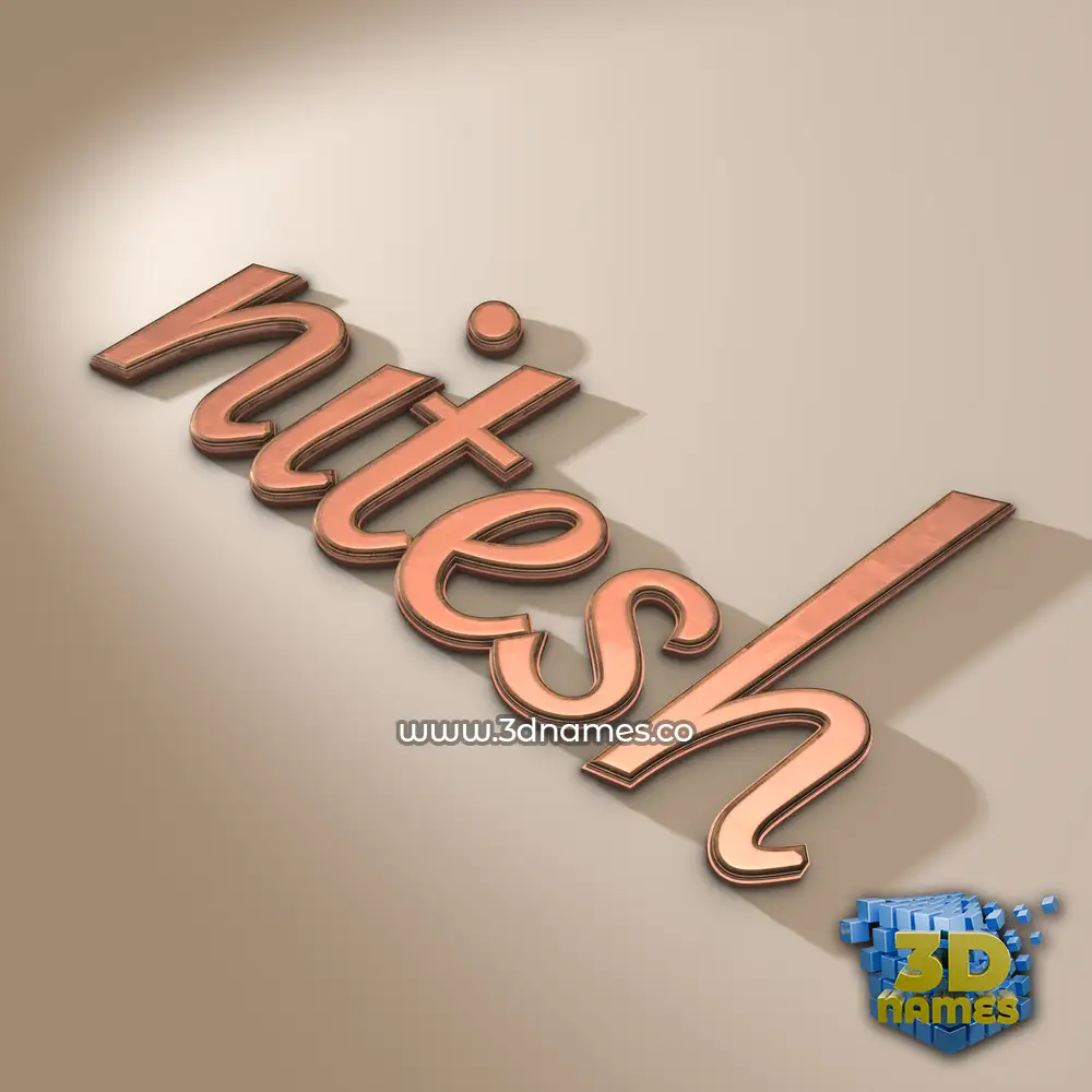 nitesh in Rose Gold style - 3D name wallpaper
