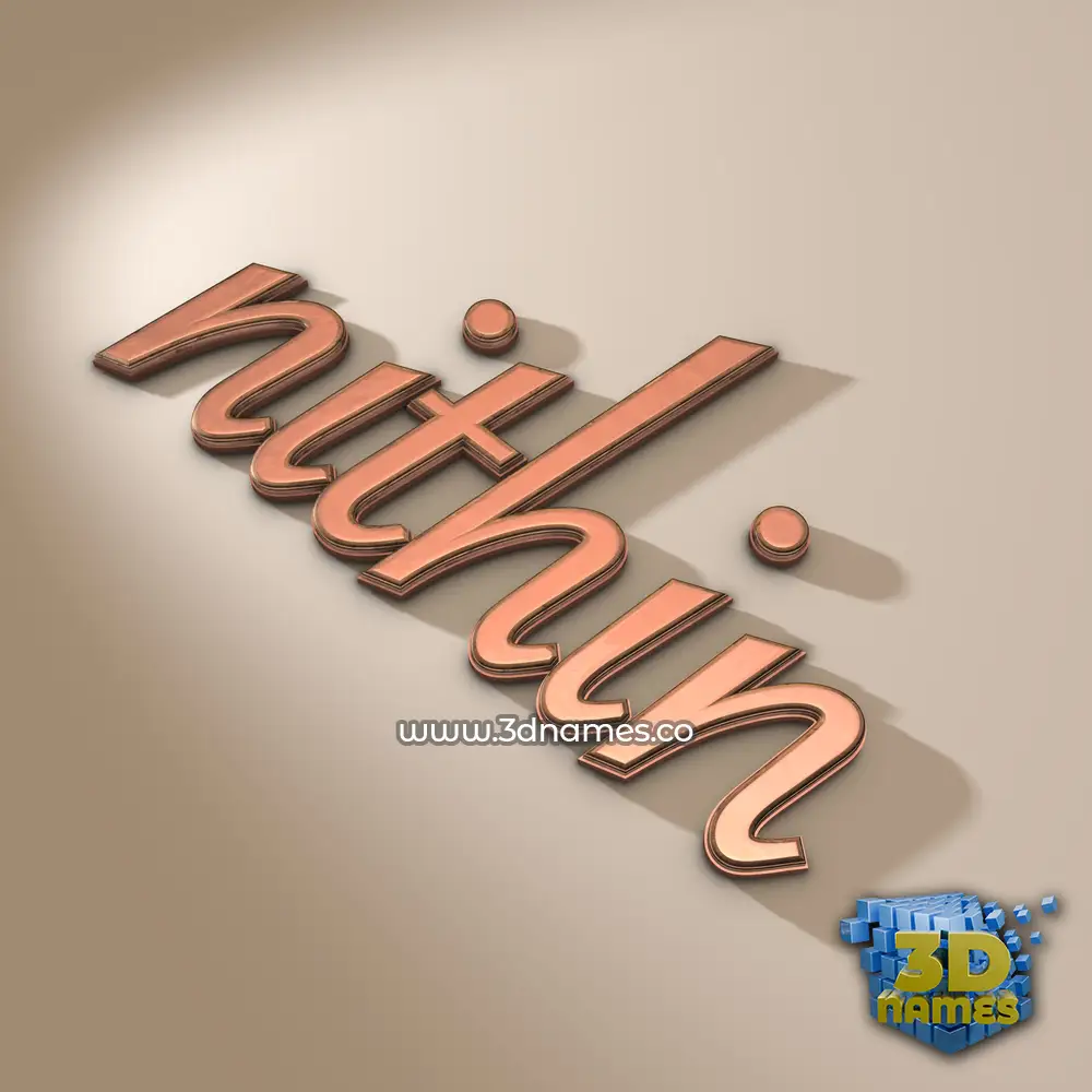 nithin in Rose Gold style - 3D name wallpaper