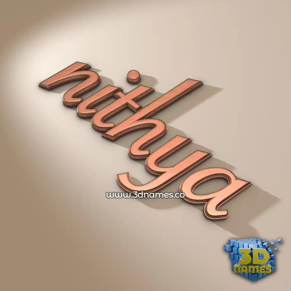 nithya in Rose Gold style - 3D name wallpaper