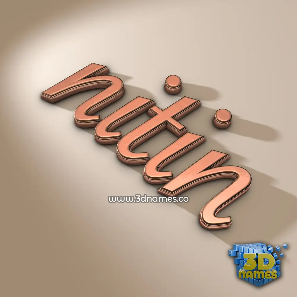 nitin in Rose Gold style - 3D name wallpaper