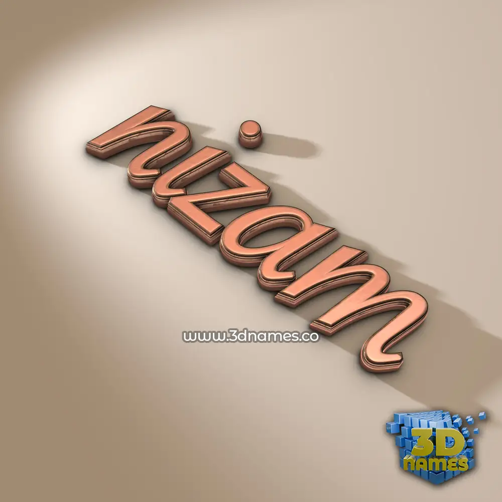 nizam in Rose Gold style - 3D name wallpaper