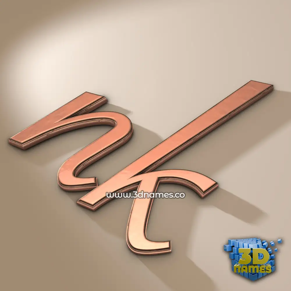 nk in Rose Gold style - 3D name wallpaper