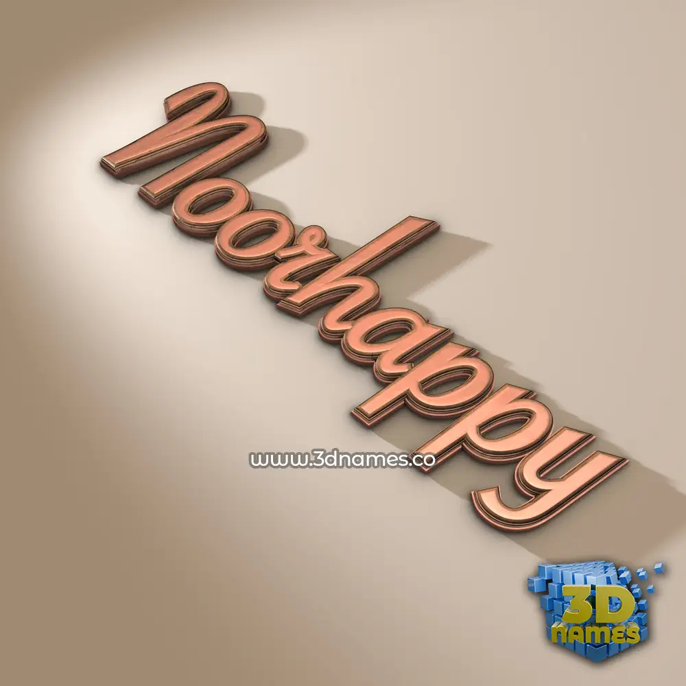 noorhappy in Rose Gold style - 3D name wallpaper