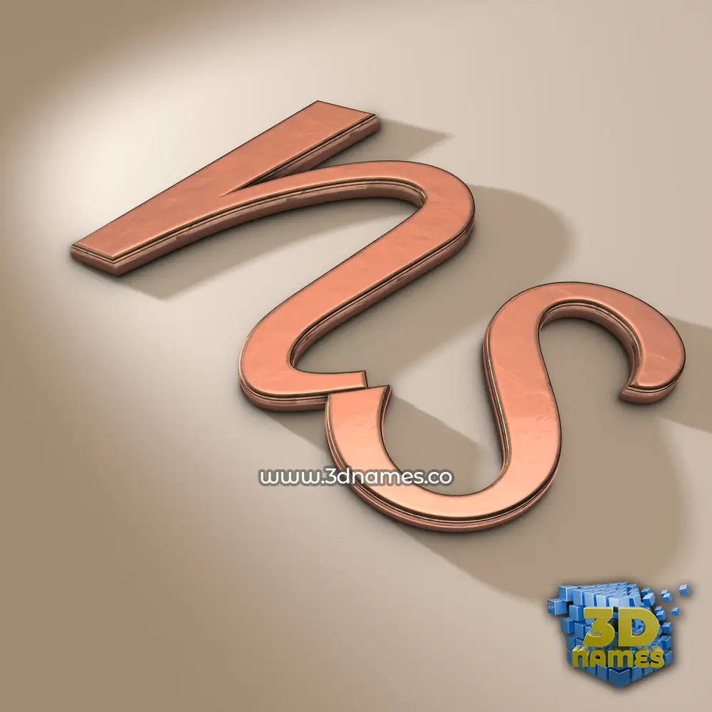 ns in Rose Gold style - 3D name wallpaper