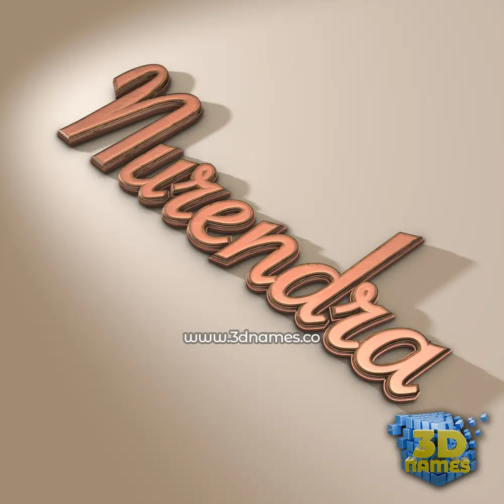nurendra in Rose Gold style - 3D name wallpaper