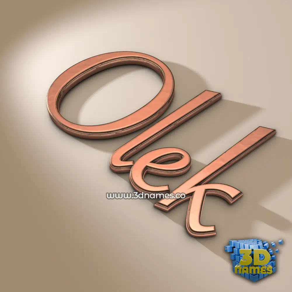 olek in Rose Gold style - 3D name wallpaper
