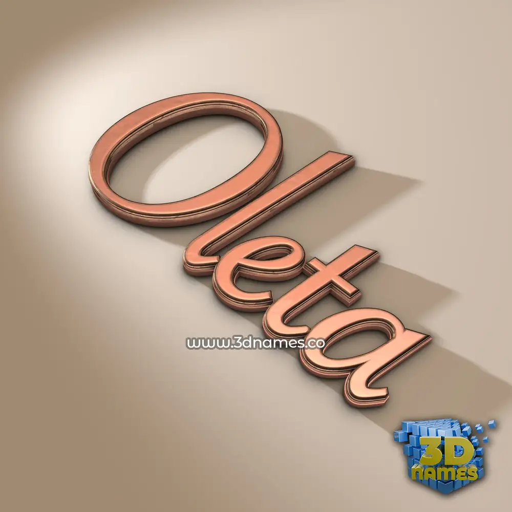 oleta in Rose Gold style - 3D name wallpaper