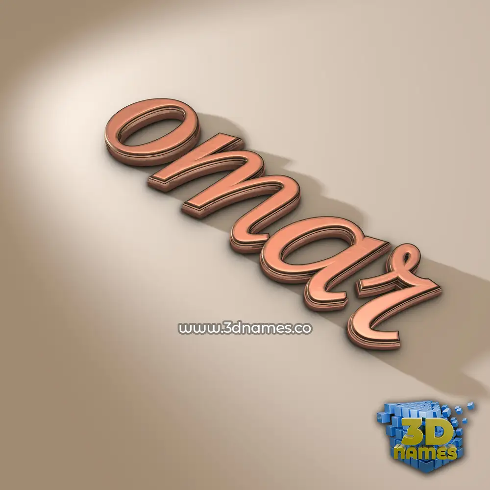 omar in Rose Gold style - 3D name wallpaper