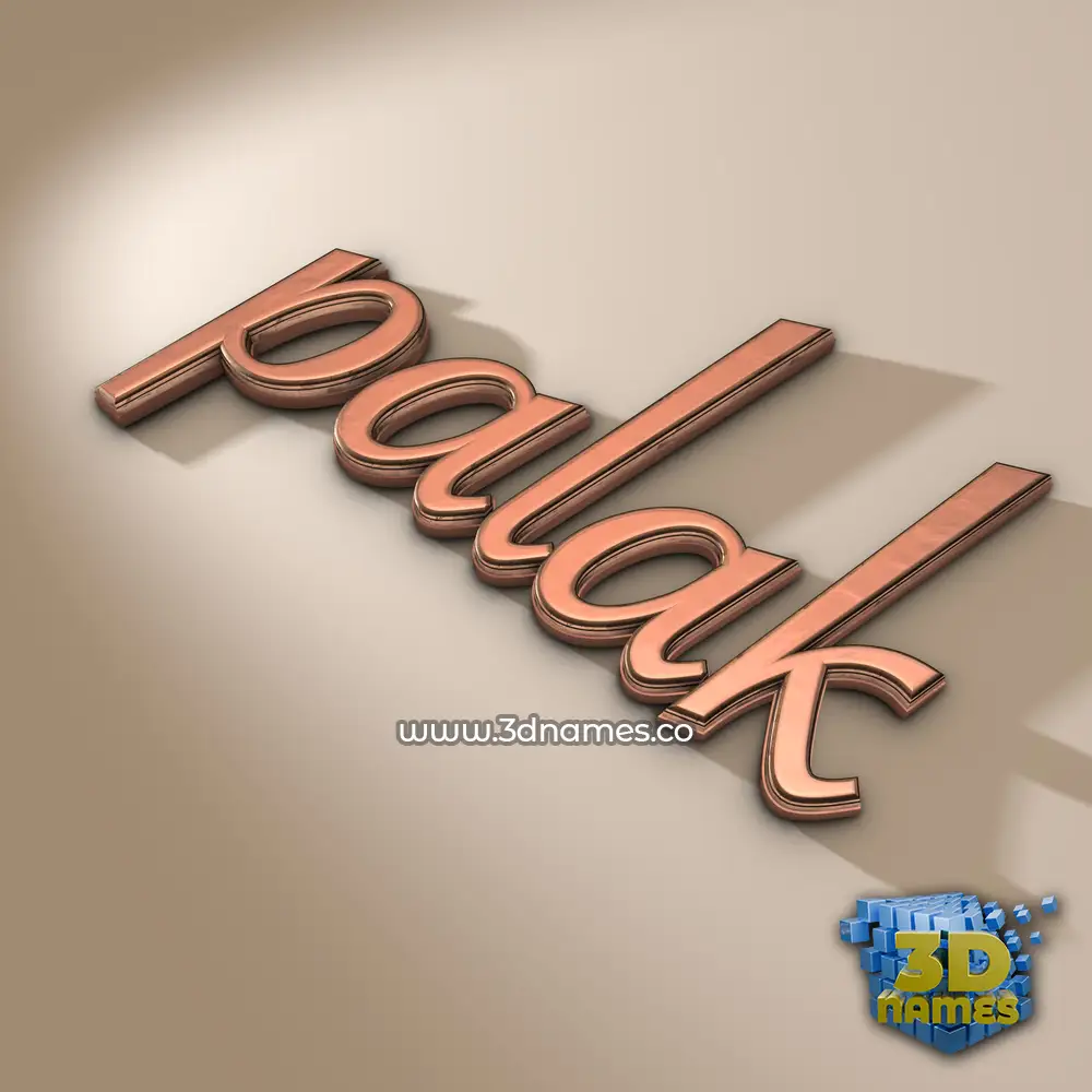 palak in Rose Gold style - 3D name wallpaper