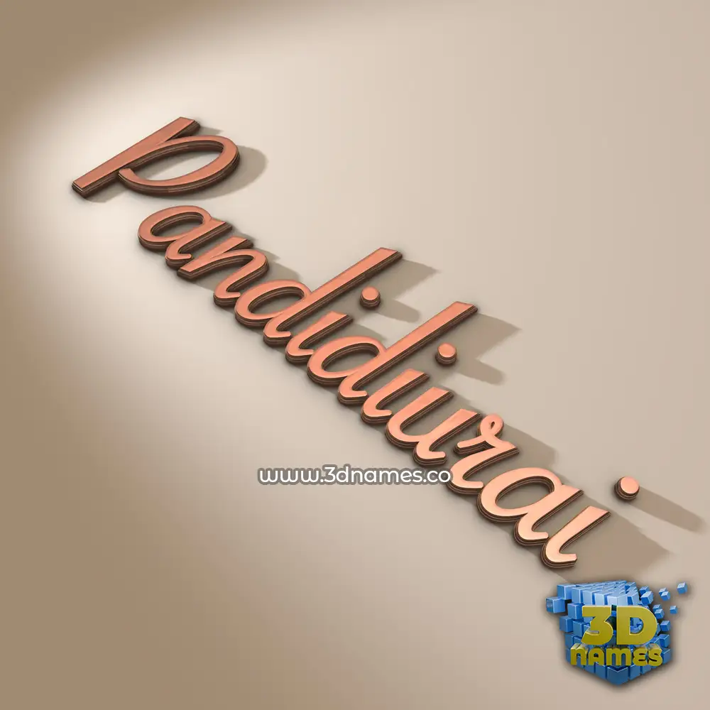 pandidiurai in Rose Gold style - 3D name wallpaper