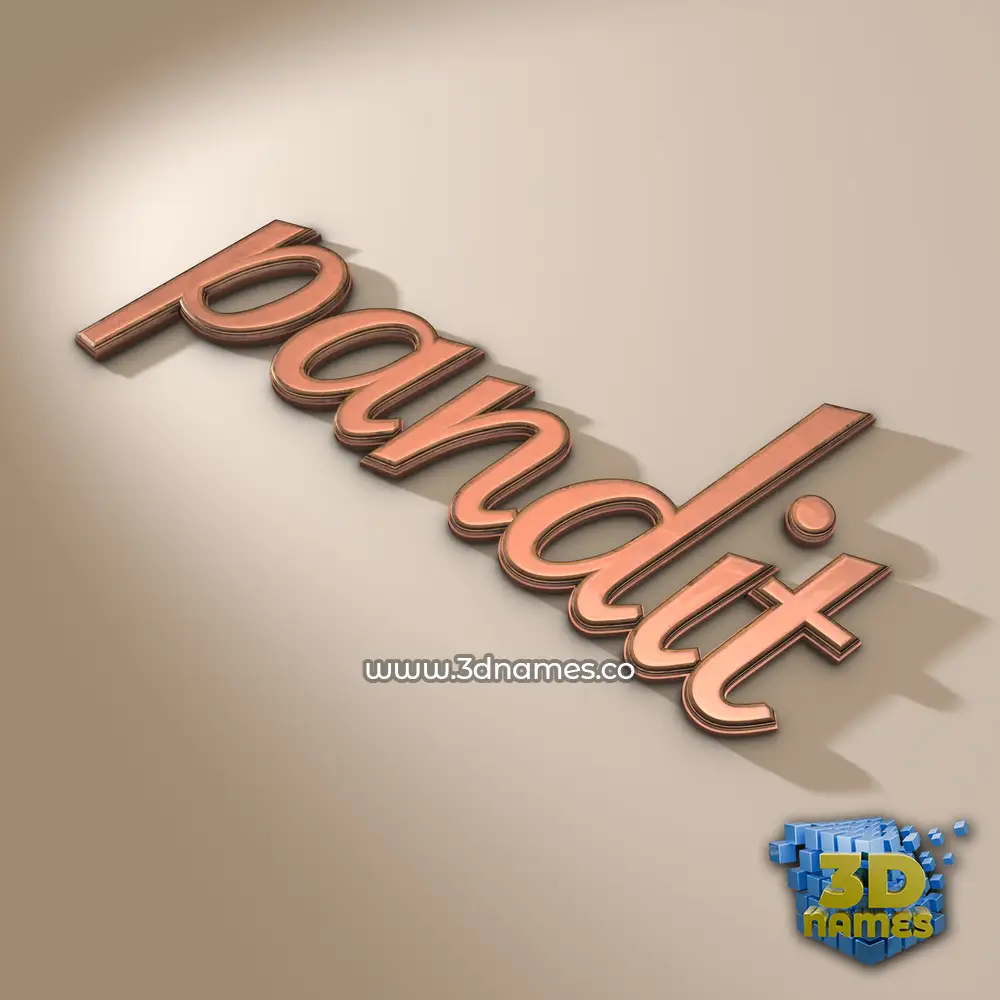 pandit in Rose Gold style - 3D name wallpaper