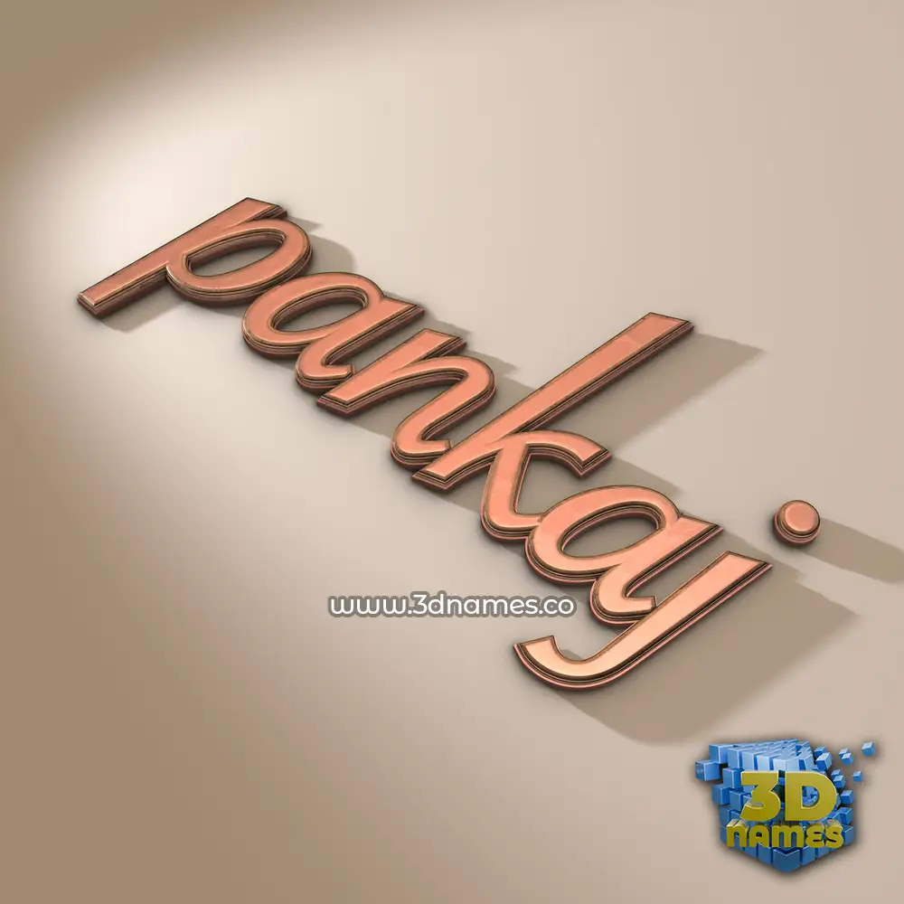 pankaj in Rose Gold style - 3D name wallpaper