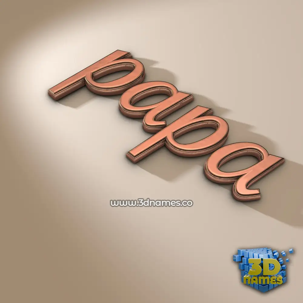 papa in Rose Gold style - 3D name wallpaper
