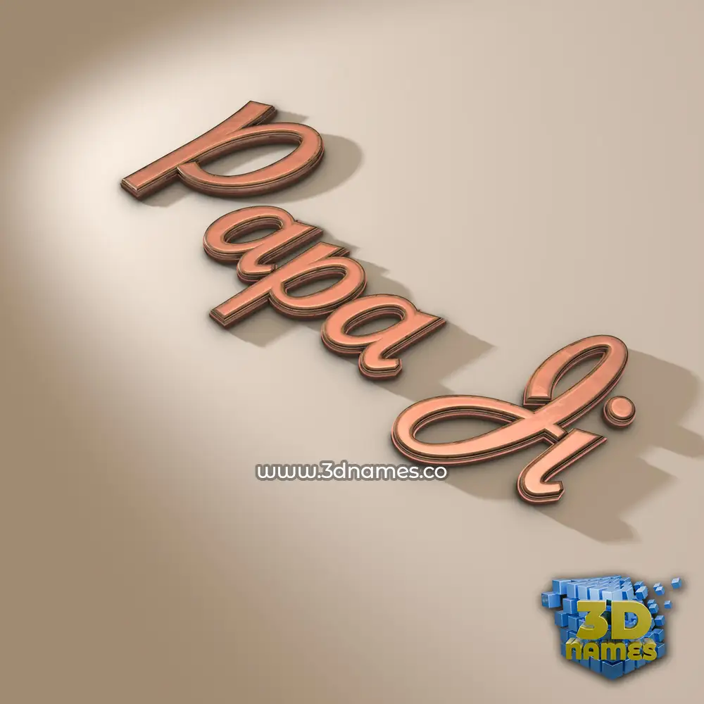 papa ji in Rose Gold style - 3D name wallpaper