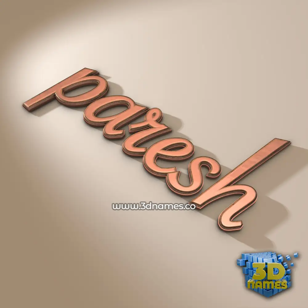 paresh in Rose Gold style - 3D name wallpaper