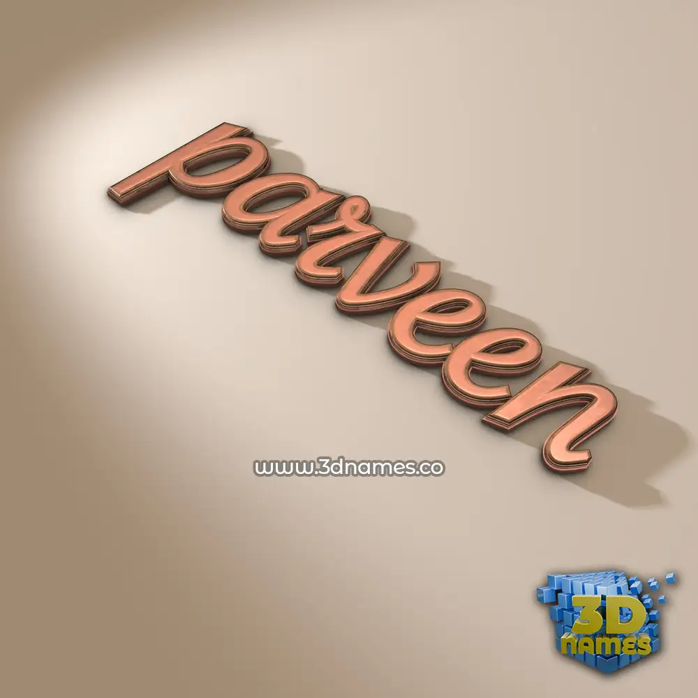 parveen in Rose Gold style - 3D name wallpaper