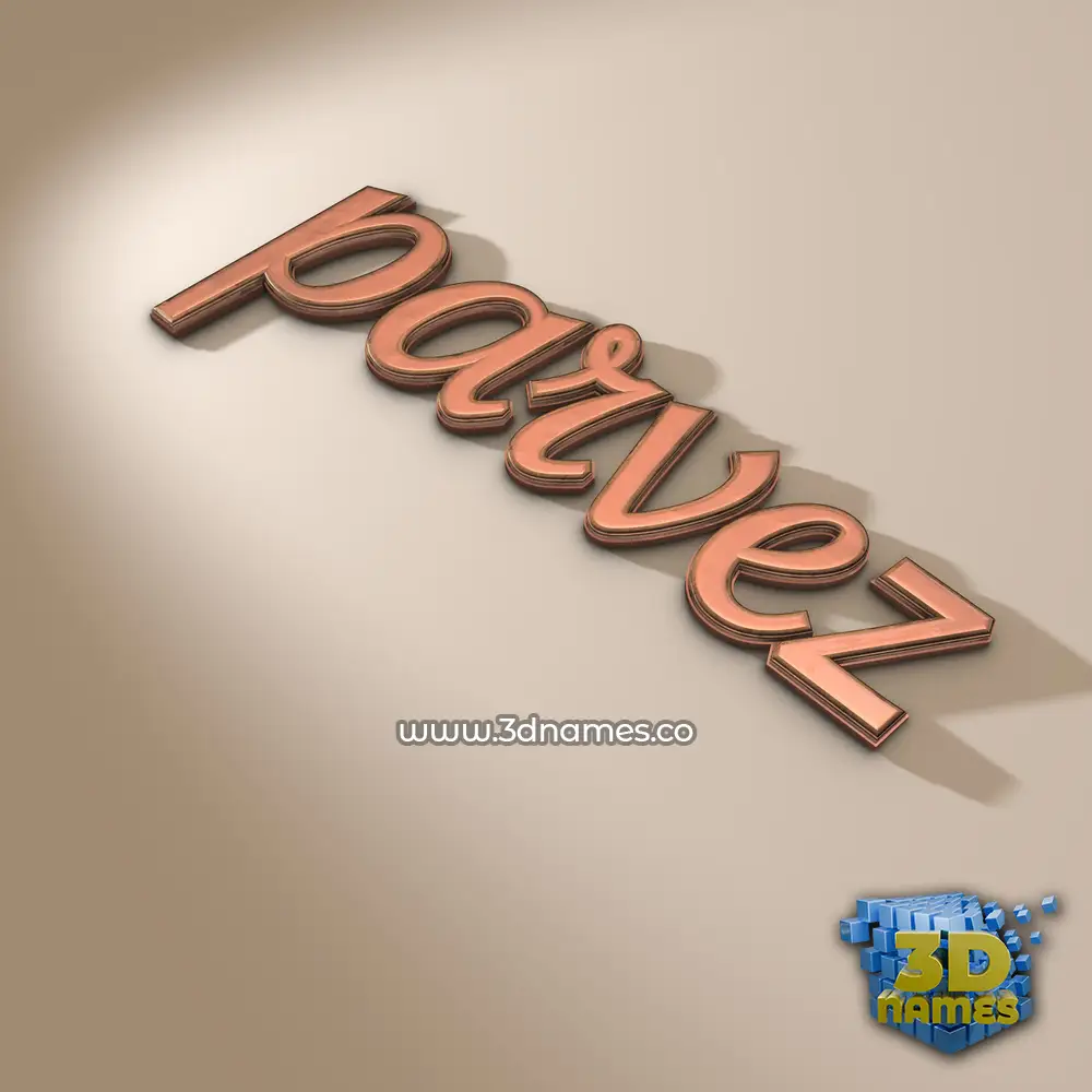 parvez in Rose Gold style - 3D name wallpaper