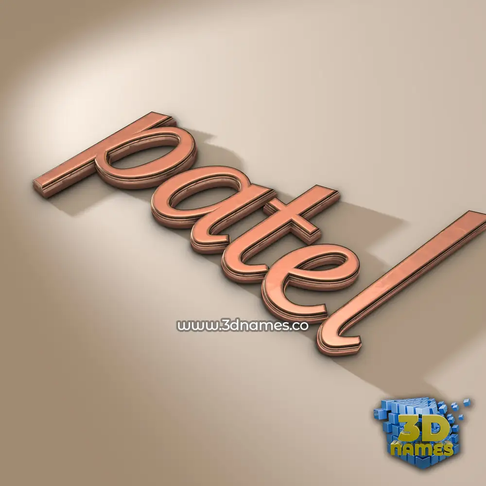 patel in Rose Gold style - 3D name wallpaper