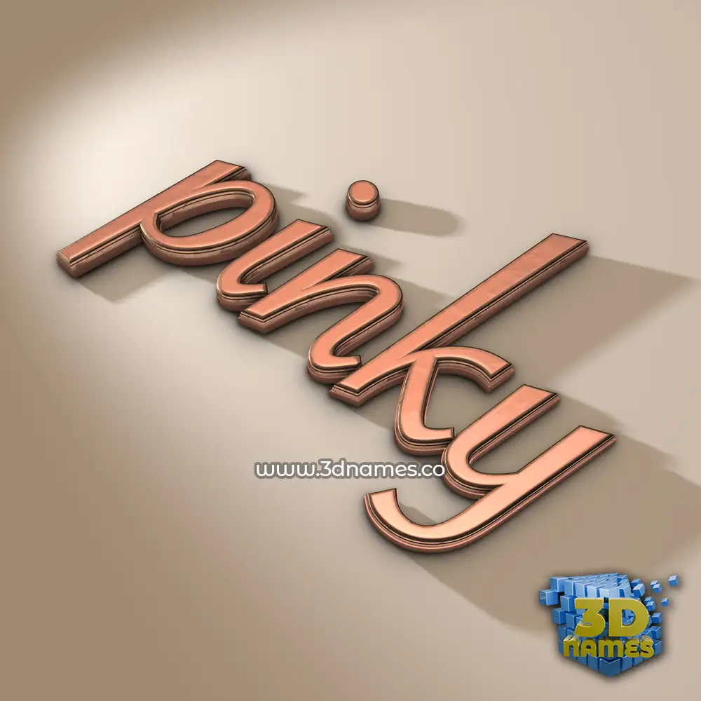pinky in Rose Gold style - 3D name wallpaper