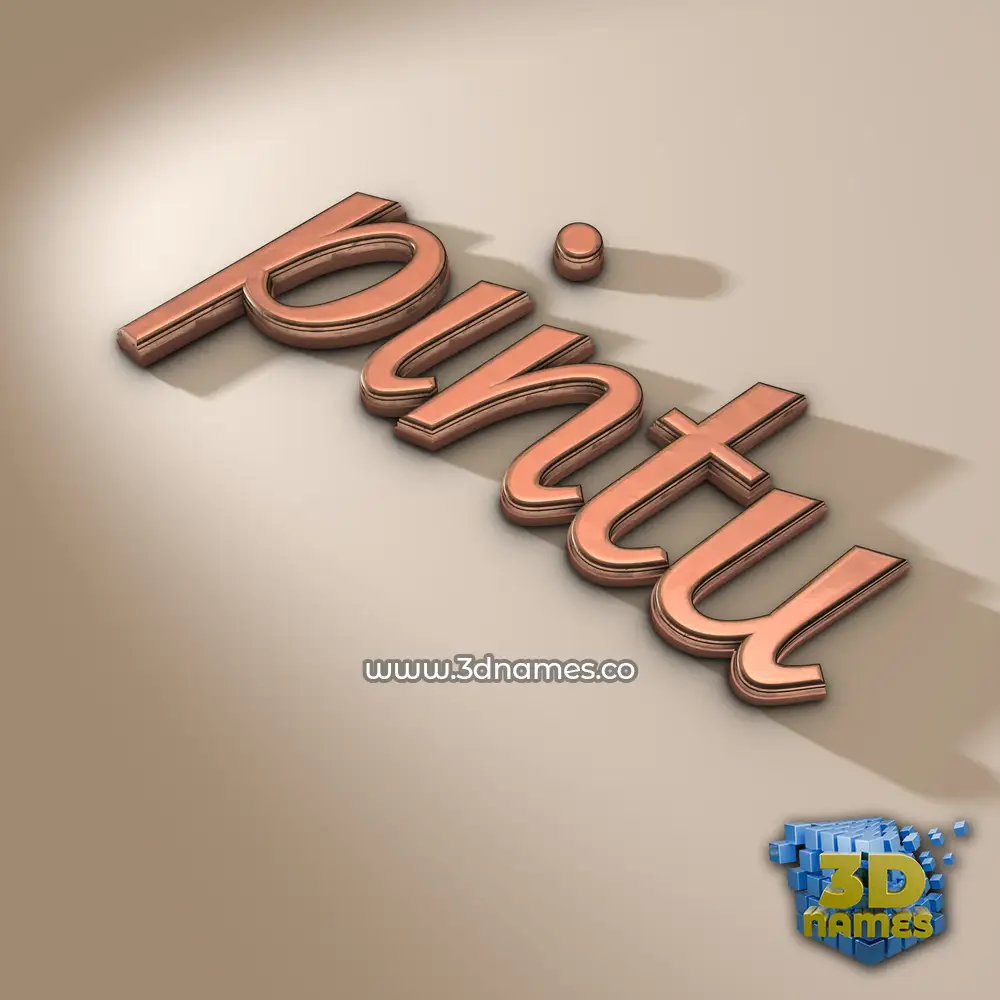 pintu in Rose Gold style - 3D name wallpaper