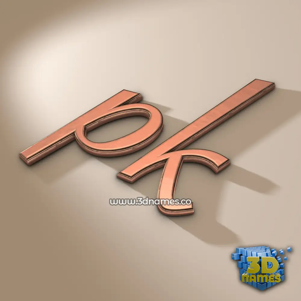 pk in Rose Gold style - 3D name wallpaper