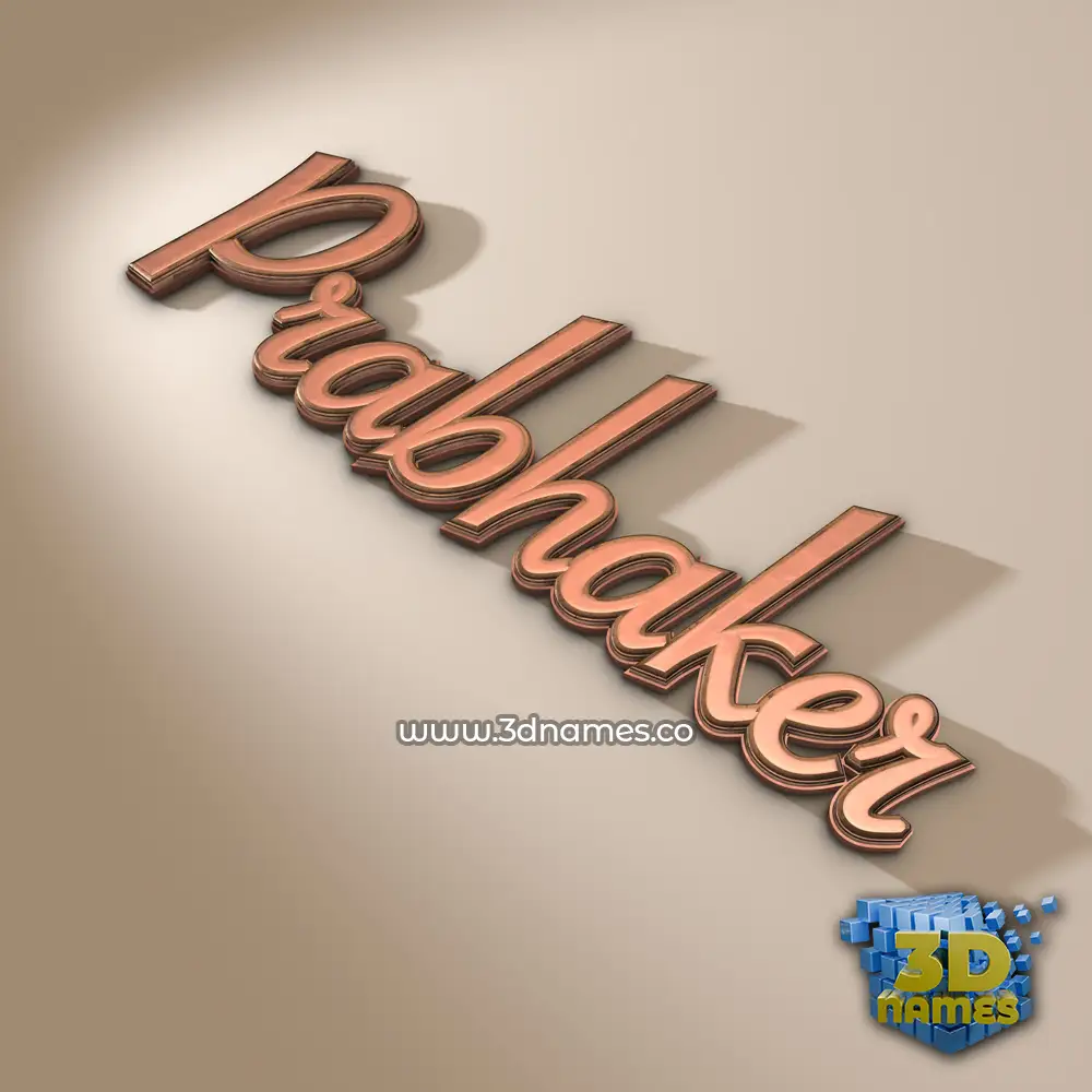 prabhaker in Rose Gold style - 3D name wallpaper