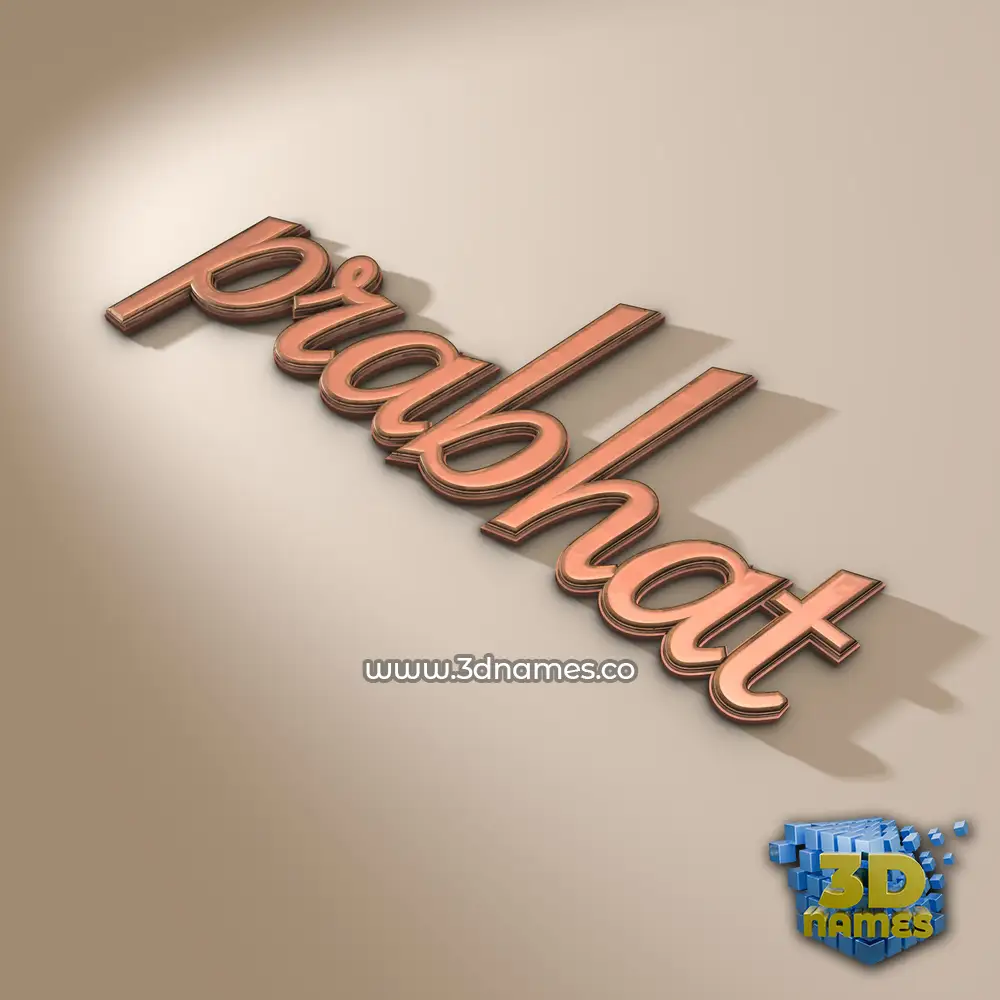 prabhat in Rose Gold style - 3D name wallpaper