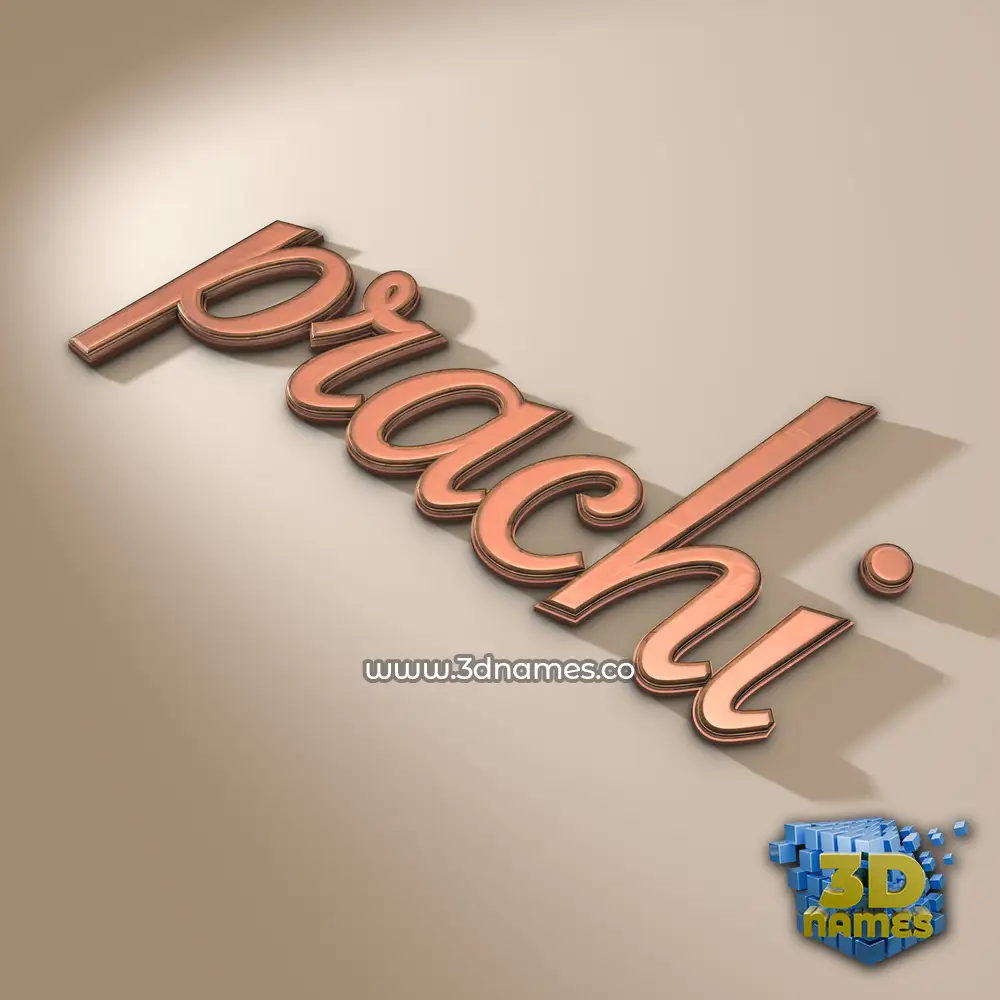 prachi in Rose Gold style - 3D name wallpaper