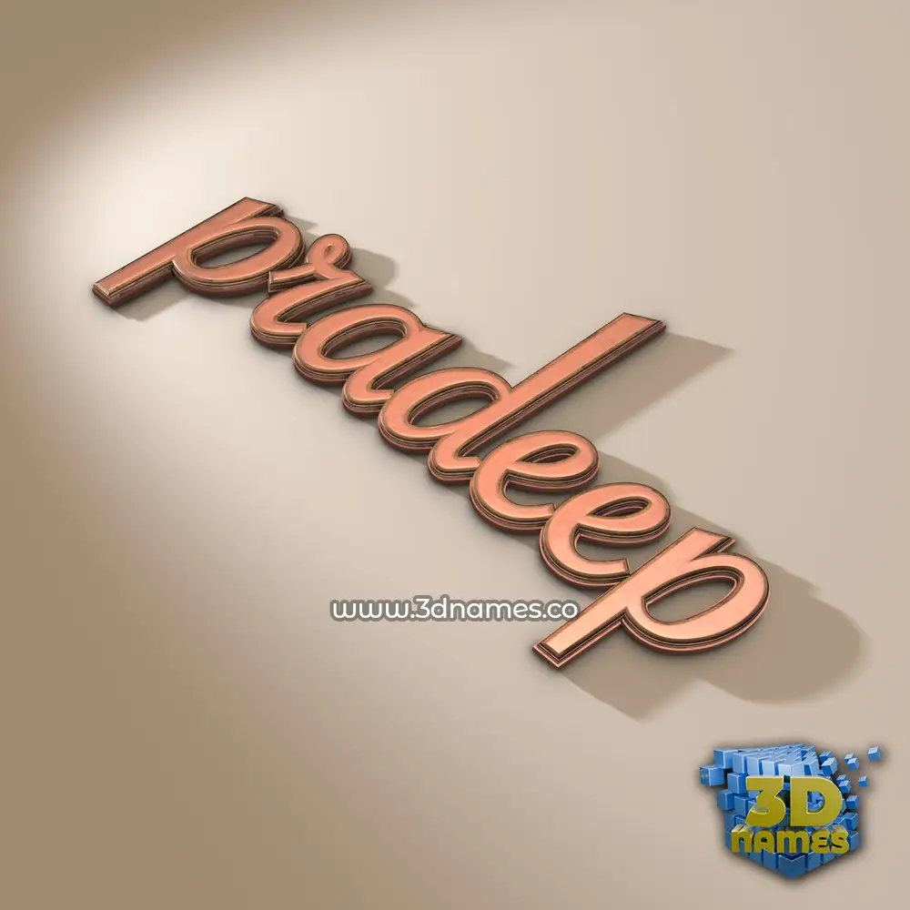 pradeep in Rose Gold style - 3D name wallpaper