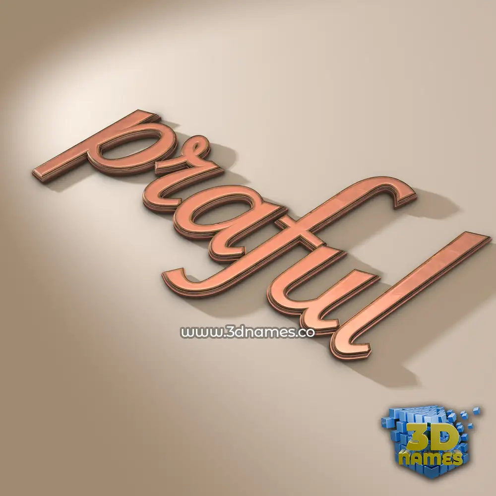 praful in Rose Gold style - 3D name wallpaper