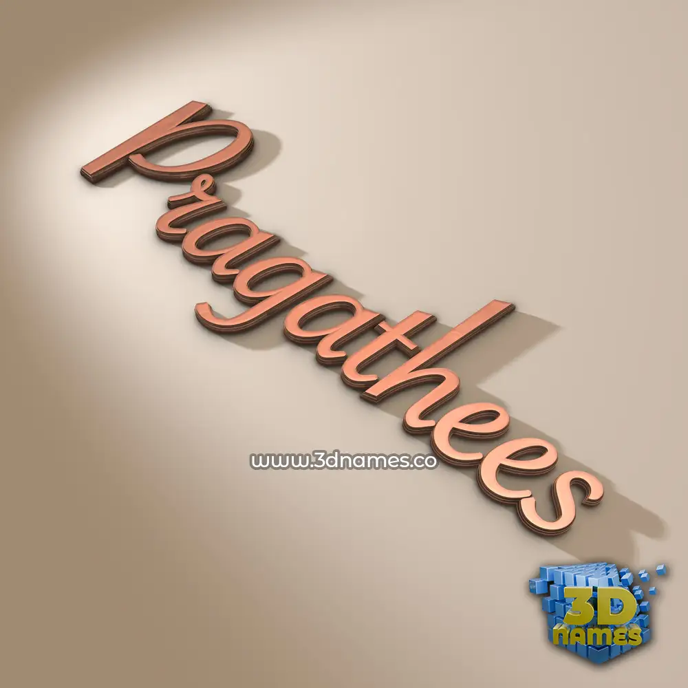 pragathees in Rose Gold style - 3D name wallpaper